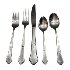 Oneida ASHMORE Stainless Burnished Handles Glossy Place Settings For Four  20pcs